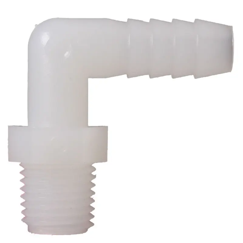 1/4" Barb × 1/8" Male Npt Nylon Elbow Fitting – Natural Color 1