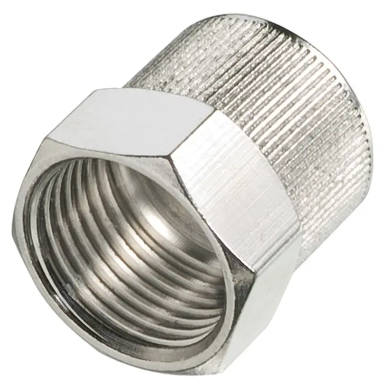 1/4" Ptfe-Coated Electroless Nickel Brass Ferruleless Nut 1
