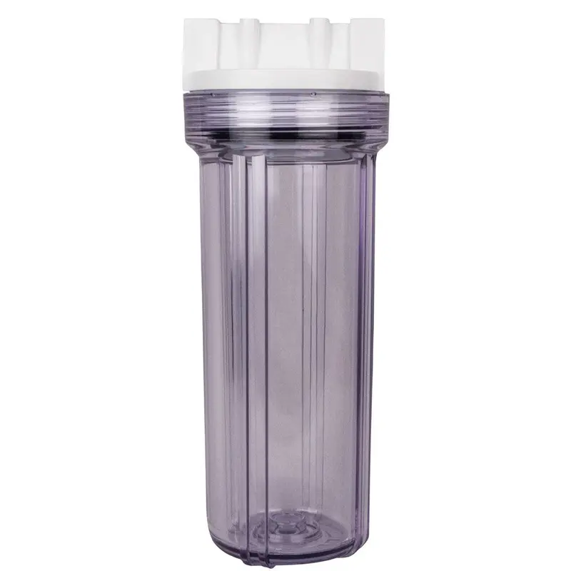 10-Inch Slim-Line Blue Filter Housing With White Cap – 1/2-Inch Fpt Inlet/Outlet, No Pressure Relief 1