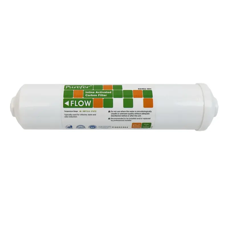 11-Inch K33 Granular Activated Carbon (Gac) Inline Filter – White, 1000 Iodine Rating 1