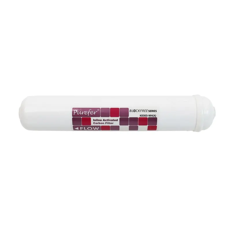 11-Inch T33 Acid-Washed Inline Carbon Block Filter – 2-In-1 Configuration, White, 1100 Iodine Number 1