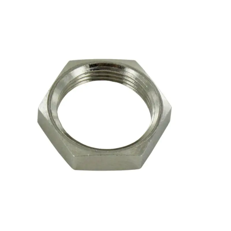 13/16-Inch Hex Panel Nut With 11/16-24 Unef Thread — Nickel-Plated Brass Construction 1