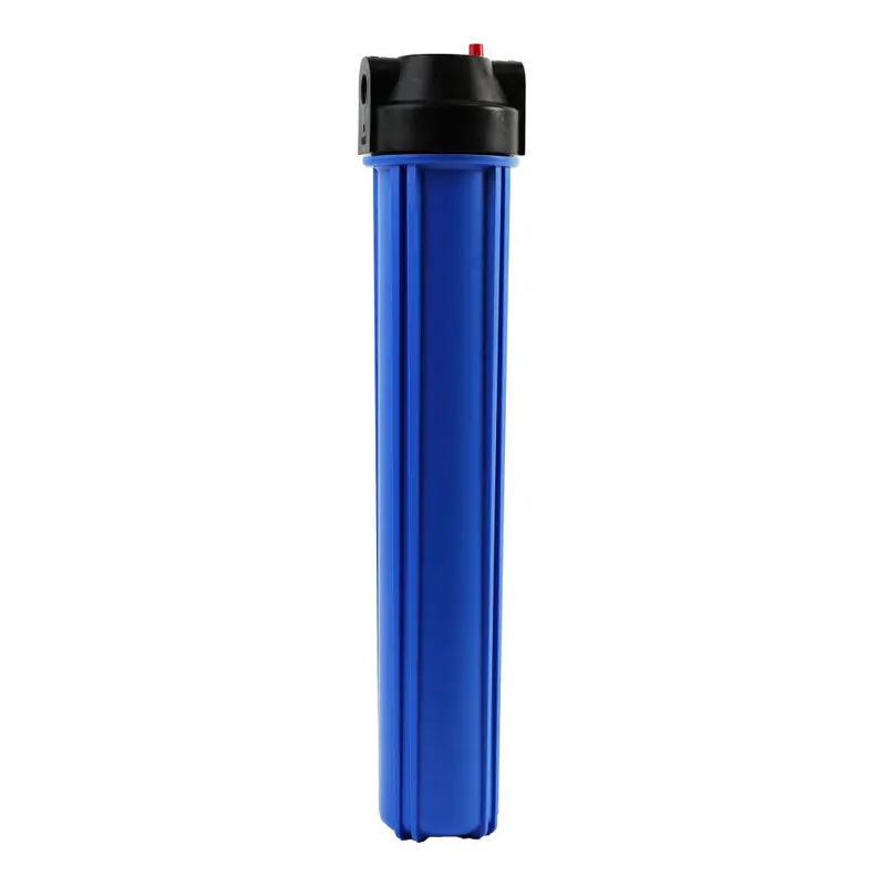 20-Inch Neo-Pure Slimline Flat Cap Housing — Nsf-Certified, Black Cap & Blue Sump, 1/2" Port With Pressure Relief Valve 1
