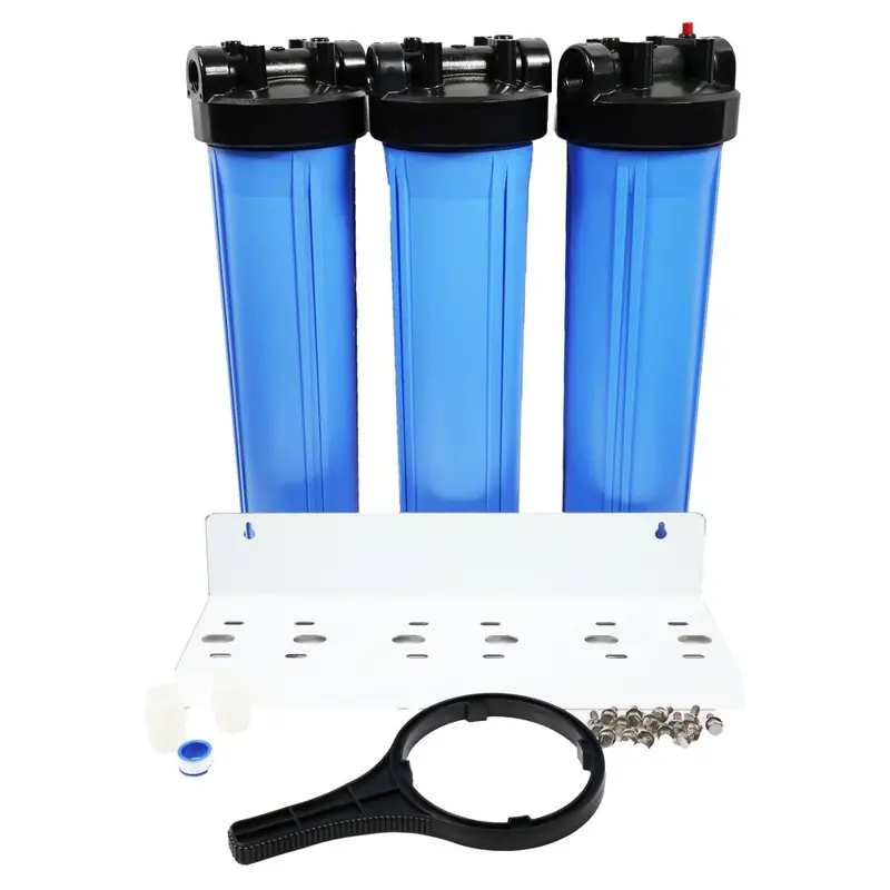 20-Inch Triple-Stage Plumbed Filter Housing Kit – 1" Female Pipe Thread, High-Flow Design 1