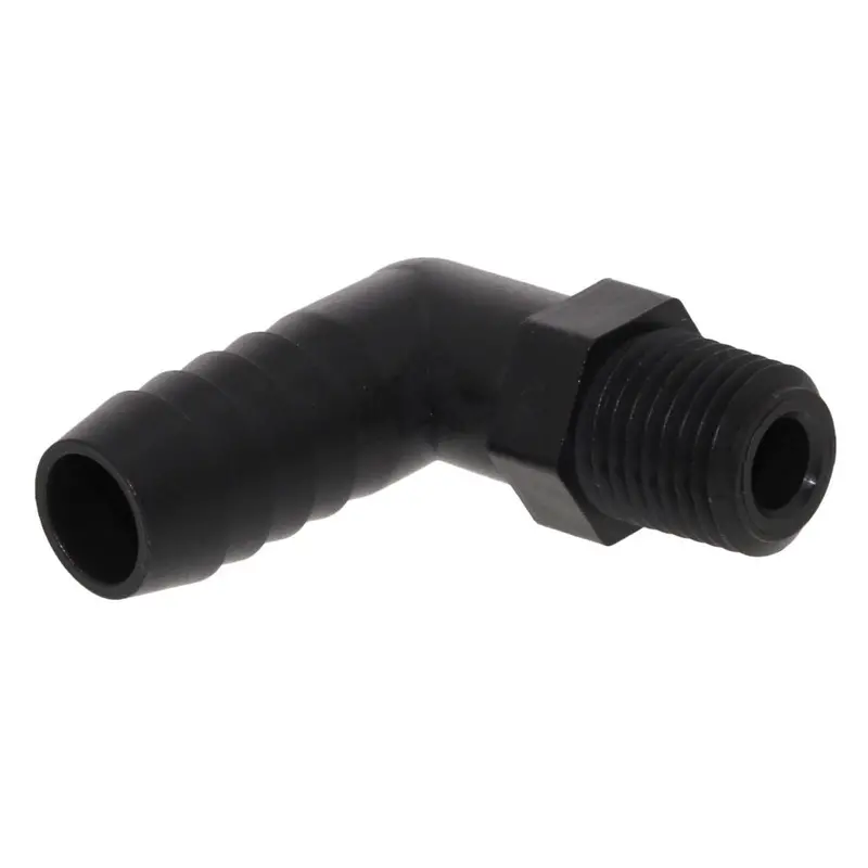 3/8" Barb × 1/8" Male Npt Polypropylene Elbow Fitting – Black 2