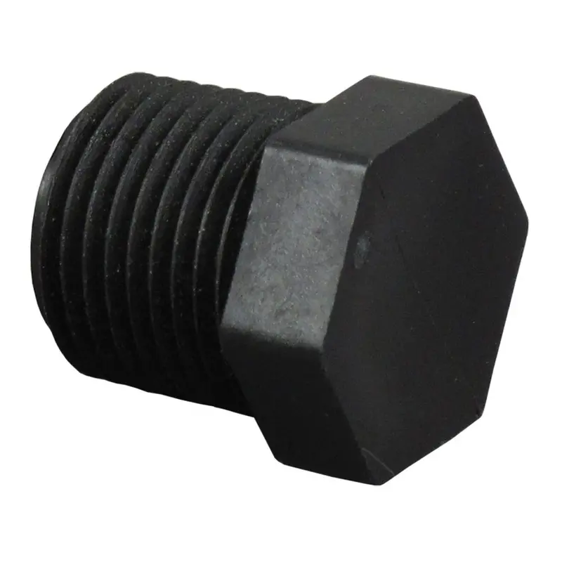3/8" Npt Polypropylene Hex Head Pipe Plug – Black 1