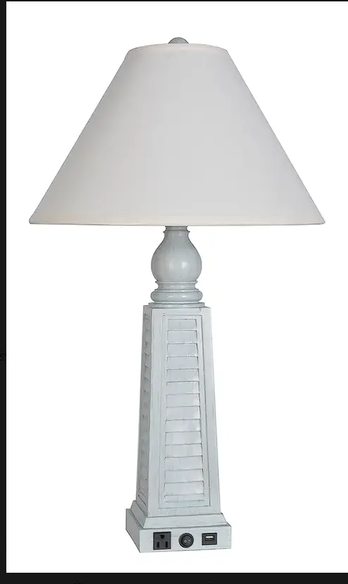30-Inch Usb-Enabled Polyresin Table Lamp 1