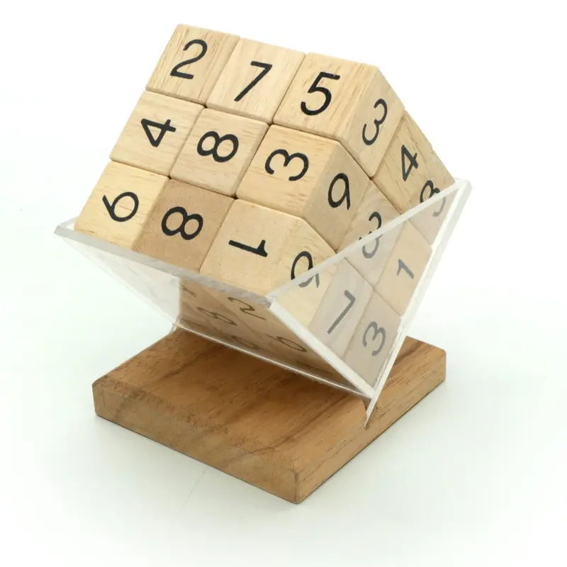3D Sudoku Cube – Rotating Wooden Logic Puzzle For Coders And Number Enthusiasts 1