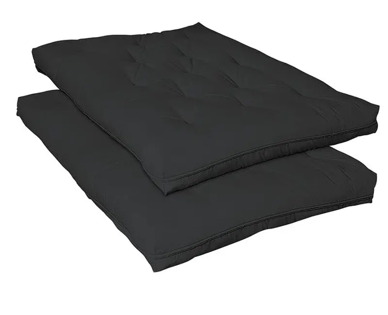 7.5-Inch Deluxe Innerspring Futon Mattress Pad In Black 1