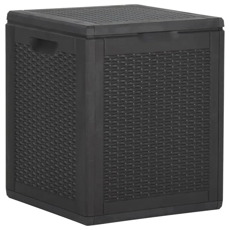 90-Liter Black Polypropylene Rattan Garden Storage Box 1