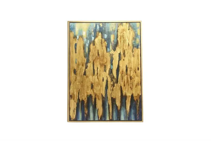Abstract Brown Canvas Wall Art Featuring Elegant Gold Framing 1