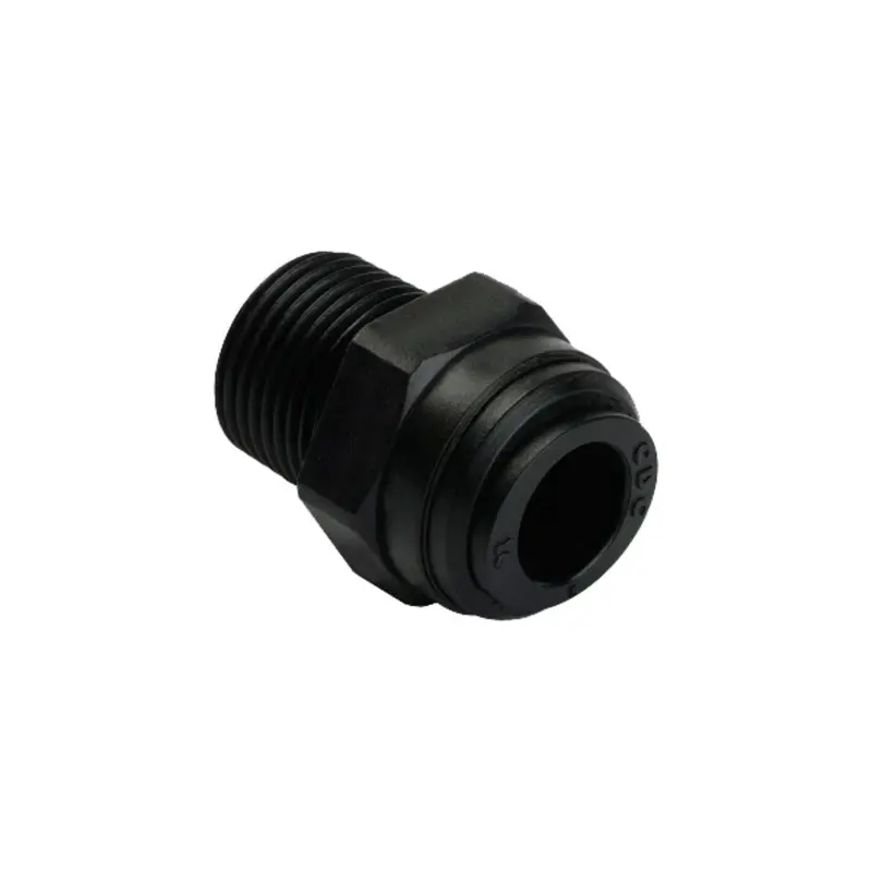 Acetal Black Male Fitting: 3/8" Tube Od To 1/4" Bspt Thread 1