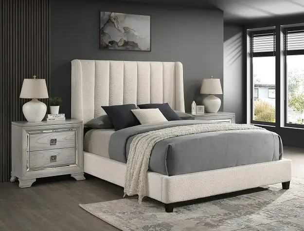 Agnes White Platform Bed 1