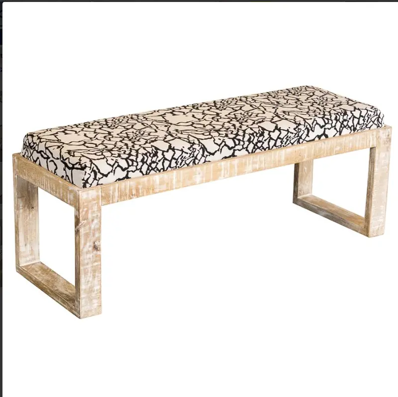 Aiden Black-And-White Sled-Leg Accent Bench With Tailored Upholstery 1