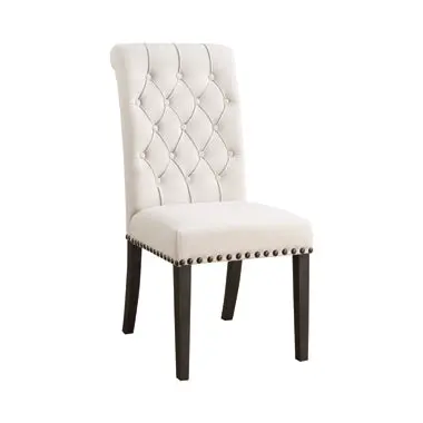 Alana Two-Tone Upholstered Side Chairs – Beige And Smokey Black Pair 1