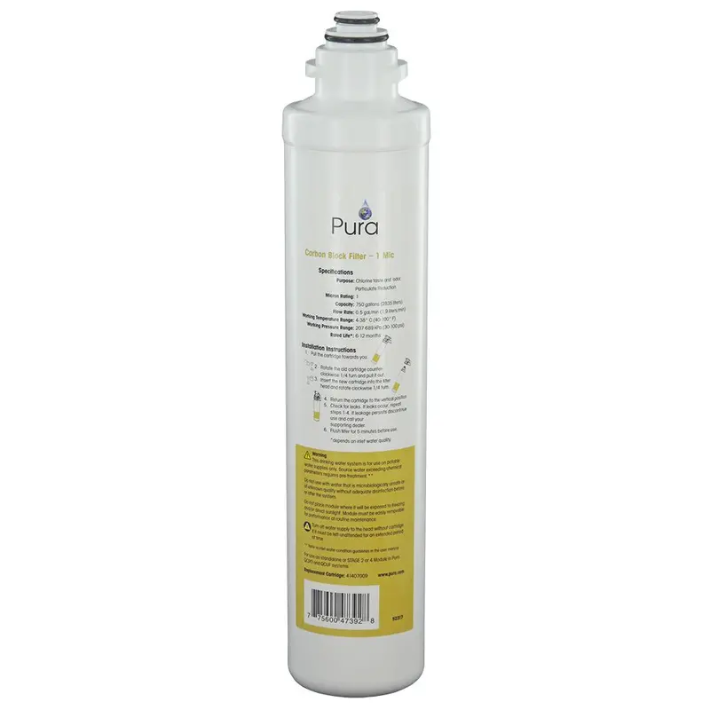 Aqua Flo 41407009 Quick-Change Carbon Block Filter — 1 Micron Rating 1