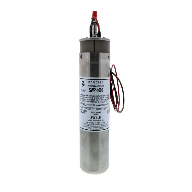 Aquatec Swp-4000 Solar-Powered Submersible Diaphragm Pump – 1.7 Gpm, 12–30 Vdc 1