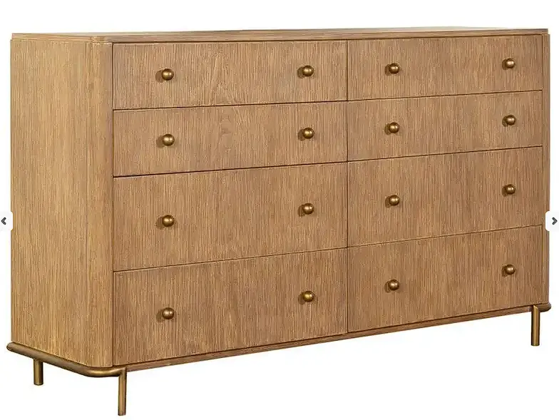 Arini Sand-Wash 8-Drawer Dresser With Optional Mirror 1
