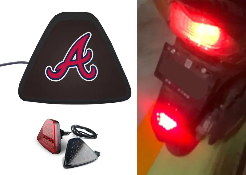 Atlanta Braves Mlb Led Tail Light Kit – Brake Flash & Pilot Light For Cars And Motorcycles 1