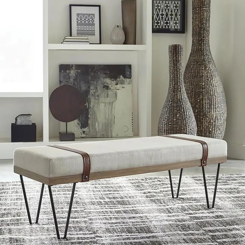 Austin Upholstered Bench – Beige And Black Tufted Storage Seating 1