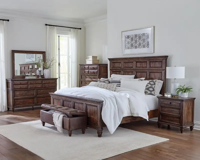Avenue Weathered Burnished Brown Bedroom Set – 5-Piece Collection 1