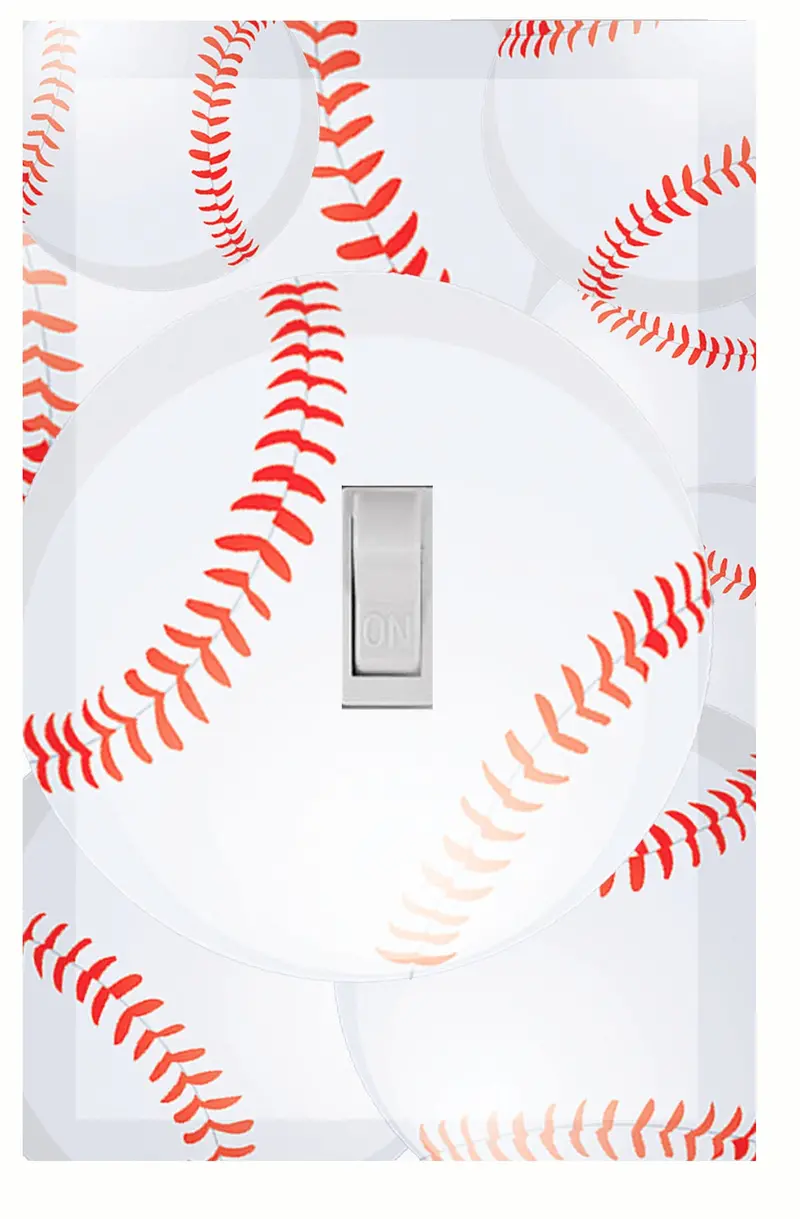 Baseball-Themed Light Switch Cover – Team Spirit Decor 1