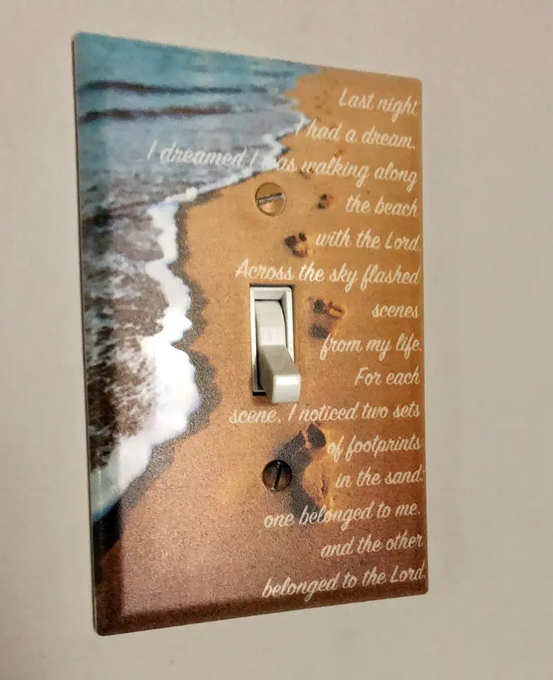 Beach-Themed Light Switch Cover With Footprint Design 1