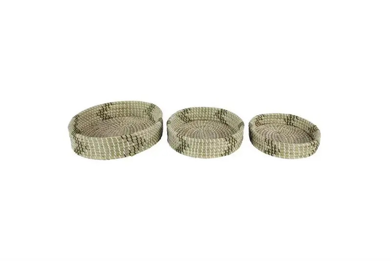 Beige Dried Plant Tray – Coastal-Inspired Decorative Serving Piece 1