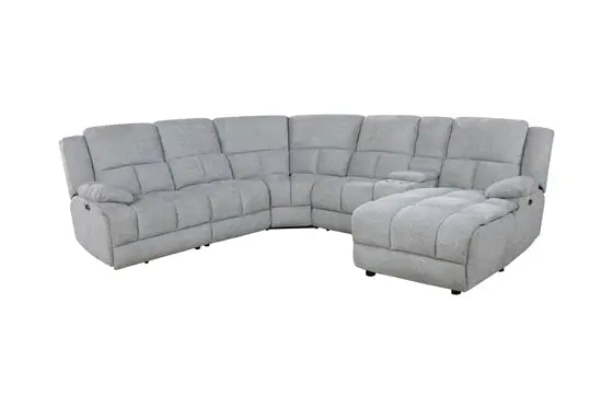 Belize Grey Pillow-Top Power Sectional Sofa – 6-Piece Set 1