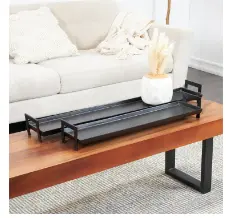 Black Aluminum Nesting Tray Set With Matte Black Metal Handles 1