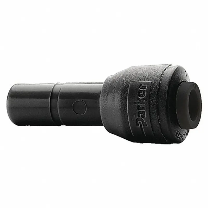 Black Kynar Pvdf Stem Connector – 1/4" X 3/8" Stem, Precision Alignment For Pvdf Tubing 1