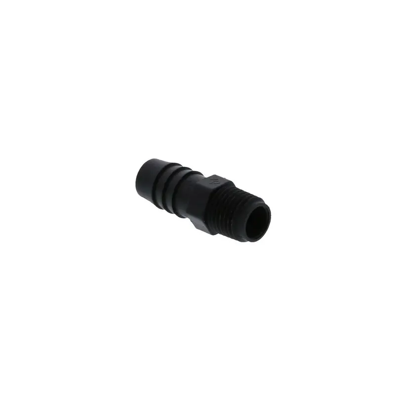 Black Polypropylene Male Barb Connector: 1/2-Inch Id Barb To 1/4-Inch Male Npt 1