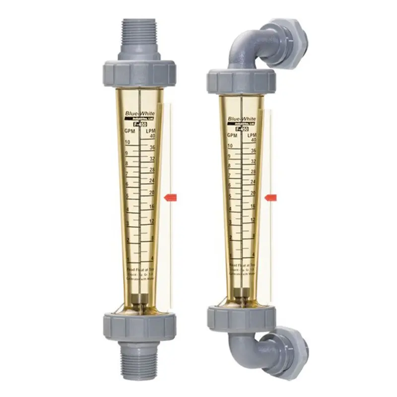 Blue-White F-450 Inline Rotameter Flow Meter With Adjustable Scale 1