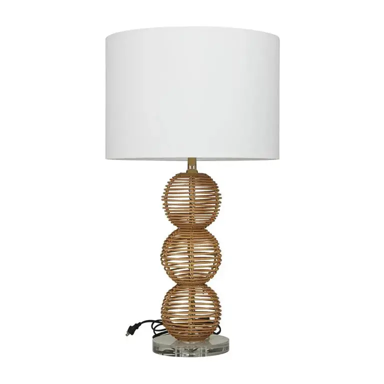 Bohemian Brown Wood Accent Lamp 1
