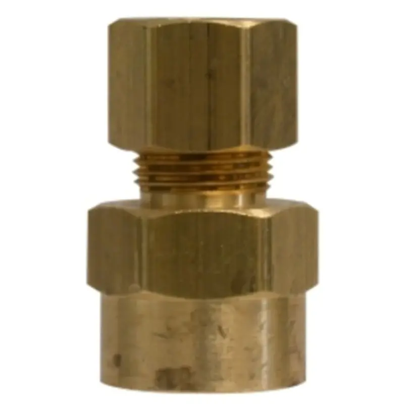 Brass Compression-To-Fip Adapter: 1/4" × 1/4" 1