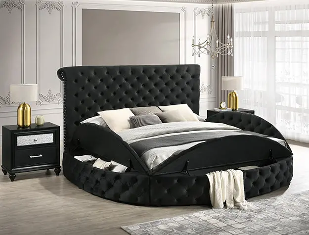 Brigitte Black Metal Platform Bed Frame 1