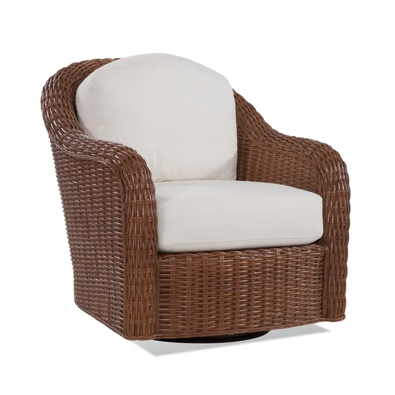 Camarone Swivel Chair – All-Weather Rattan Accent Seating 1