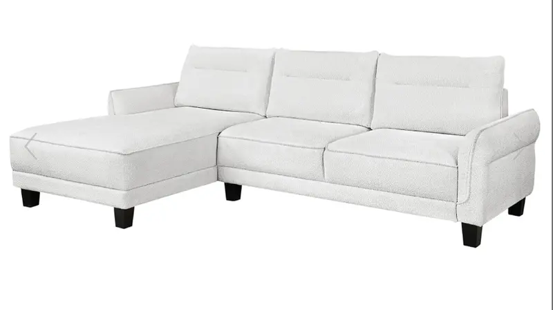 Caspian Curved-Arm Sectional Sofa – Two-Tone Upholstered Seating In White And Black 1