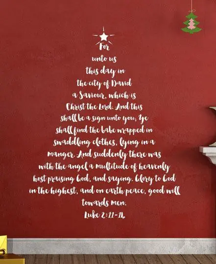 Christmas Tree With Scripture Verse Wall Decal 1