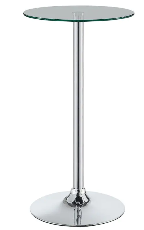 Chrome Round Glass Bar Table For Modern Spaces 1