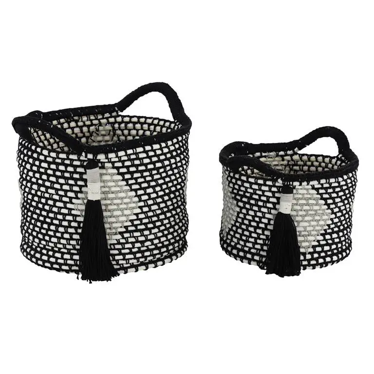 Classic Black Polyester Traditional Storage Basket With Structured Shape 1