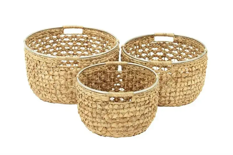 Coastal-Inspired Tan Dried Grass Storage Basket 1