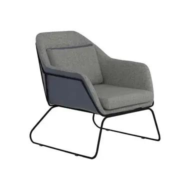 Cody Metal Sled-Leg Accent Chair – Grey & Blue 1