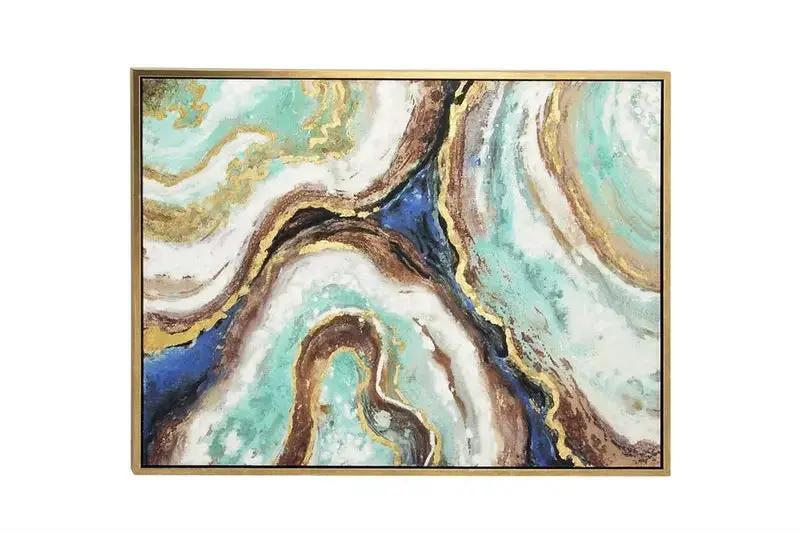 Colorful Geode-Inspired Glam Canvas Wall Art 1