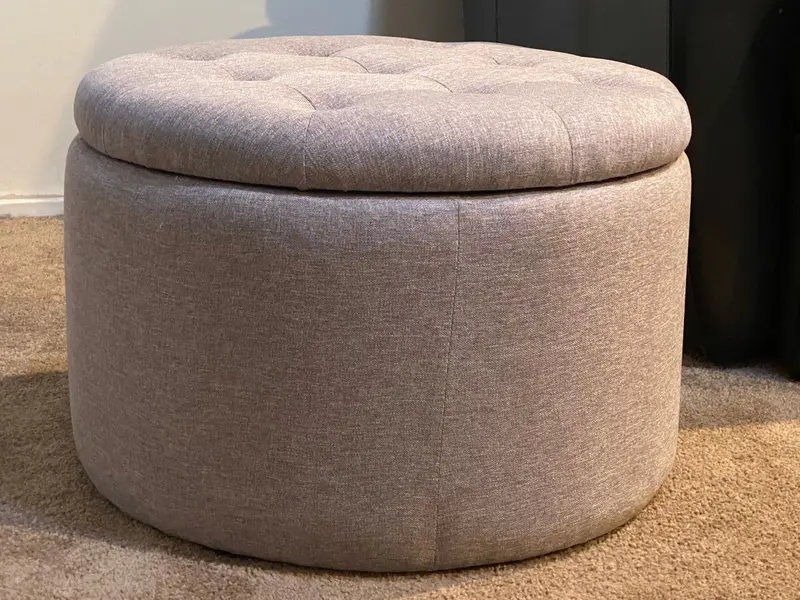 Cooper Light Grey Storage Ottoman – 50X50X40Cm Lift-Top Design 1