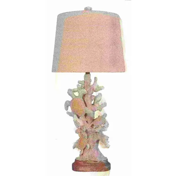 Coral And Sea Turtle Inspired Ceramic Table Lamp 1