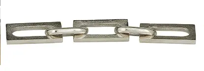 Cosmoliving By Cosmopolitan Aluminum Chain Sculpture – Modern Silver Hanging Art (18" X 3" X 2") 1