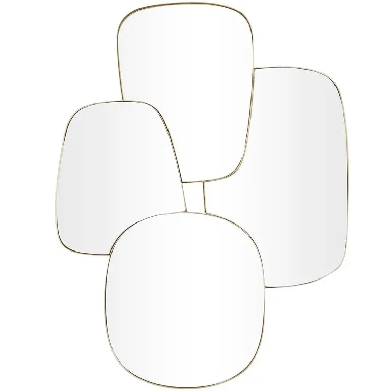 Cosmoliving Geometric Gold Metal Wall Mirror 1