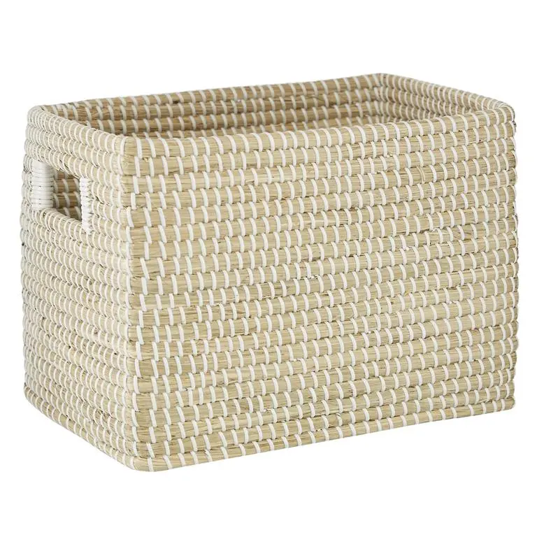 Cosmoliving Seagrass Storage Basket In Earthy Brown With Carry Handles 1