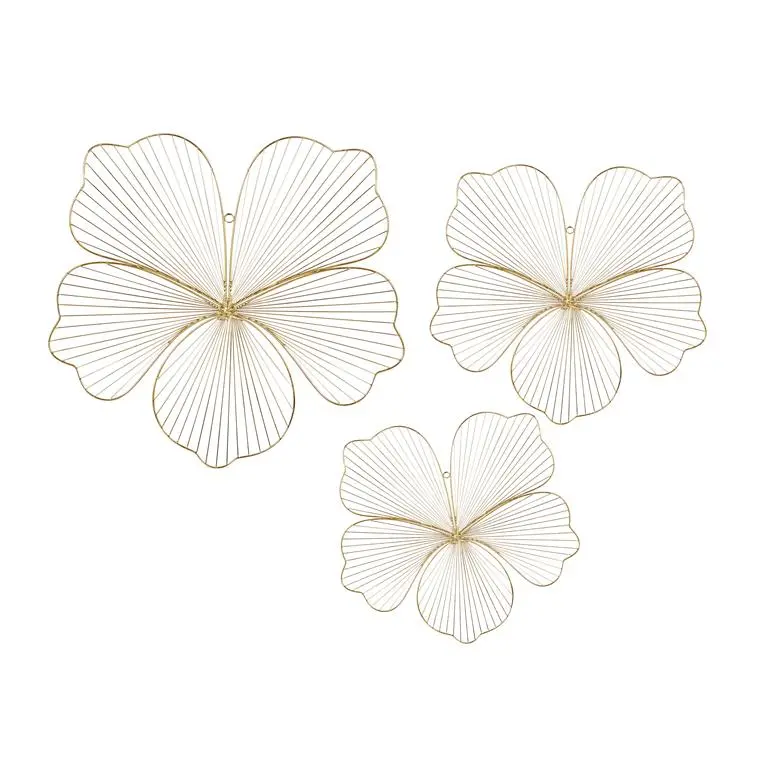 Cosmopolitan Gold Floral Wall Art – Contemporary Metallic Decor 1